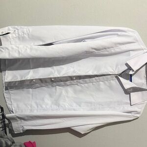 SHEIN White Dress Shirt with Black Accents